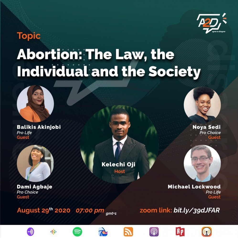 poster design for A2D Talkshow episode on Abortion: The Law, Individual and The Society