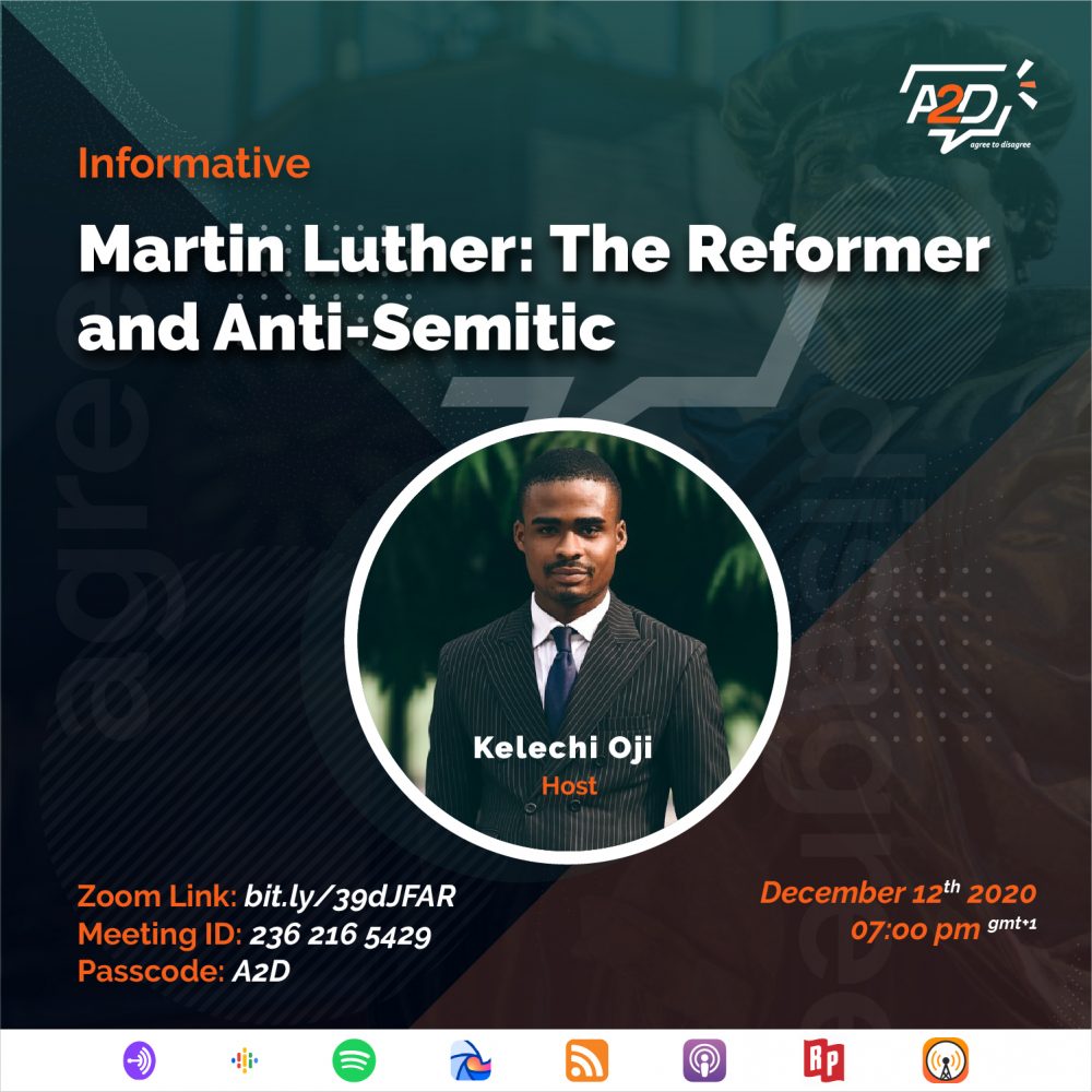 poster design for A2D Talkshow episode on Martin Luther: The Reformer and Anti-Semitic
